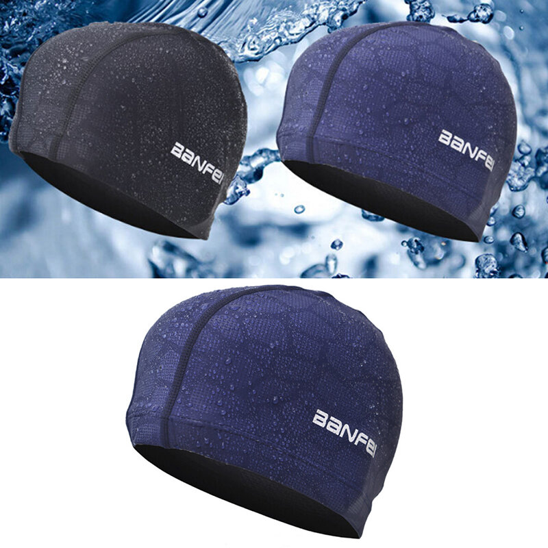 1 chapeau de natation en tissu imperméable à haute élasticité, protège les oreilles, longs cheveux, sport requin, Flexible et Durable