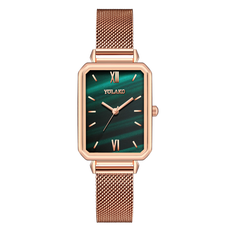 Luksusowa marka różowe złoto 5 kolorów kwadratowy magnetyczny pasek Milan damski zegarek wodoodporny damski zegarek kwarcowy zegar Relogio Feminino