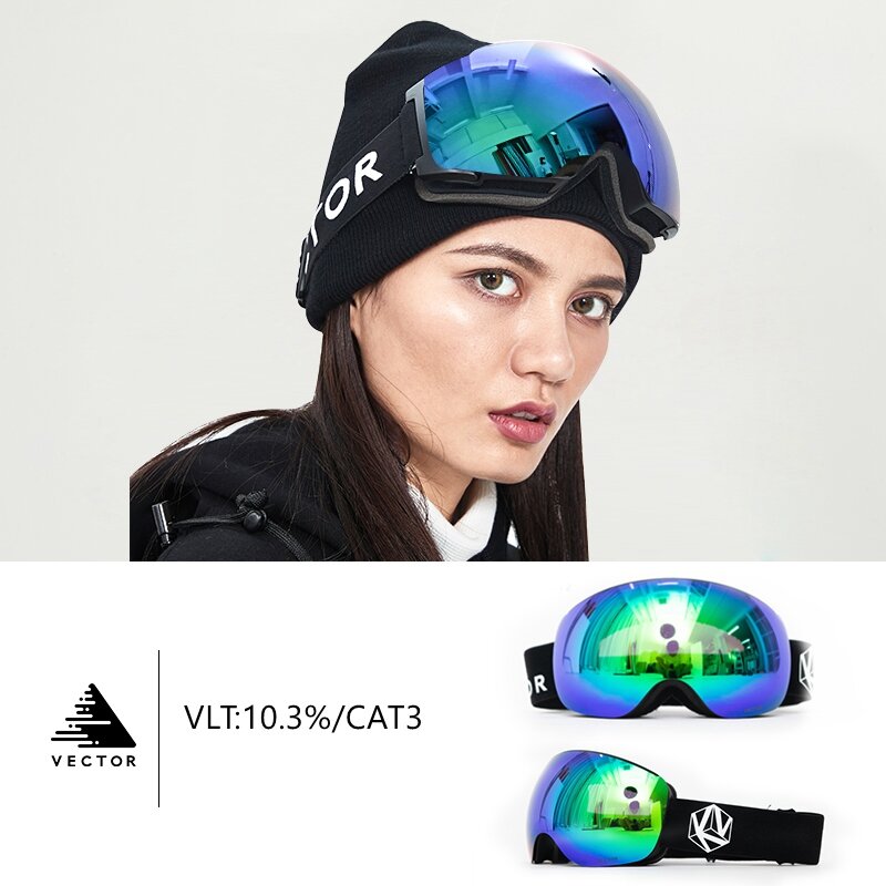Gafas de esquí profesionales para hombre y mujer, lentes de doble capa antivaho, máscara de esquí grande, gafas de nieve OTG para moto de nieve, novedad de invierno, 2021