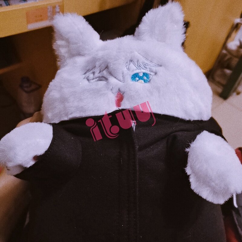 Anime Jujutsu Kaisen Gojo Satoru Kucing Boneka Mewah Lucu Pakaian Boneka Mainan DIY Dekorasi Rumah Hadiah Natal 20CM