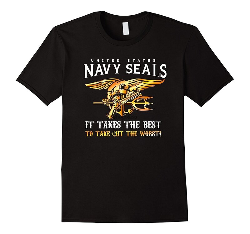 Camiseta deportiva de talla grande para hombre y Camiseta con estampado de sello marino negro divertido