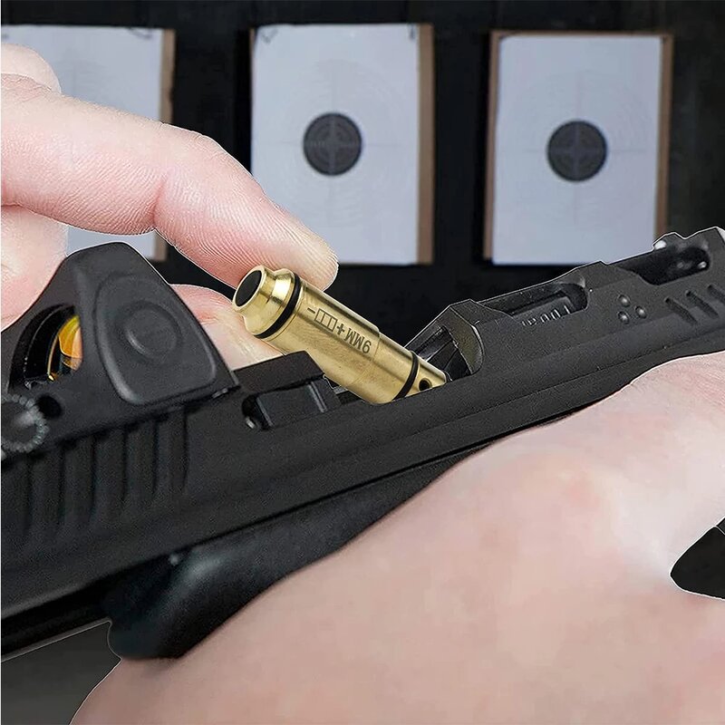Munizioni Laser tattiche 9mm 380ACP 40S & W Boresight Cal Laser Training Bullet Collimator Sight per allenatore di cottura a secco punto rosso 9x19mm