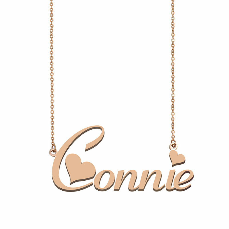 Connie ชื่อสร้อยคอส่วนบุคคล Custom Choker จี้สำหรับผู้หญิงที่ดีที่สุดเพื่อนงานแต่งงานวันเกิดคริสต์มา...