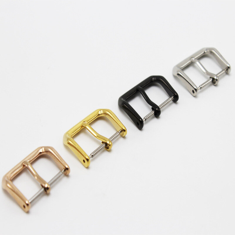 2pcs 12mm 14mm 16mm 18mm 20mm 22mm Watchband Metal Buckle Clasp Black Gold Silver Rose gold Stainless Steel Watch Buckle