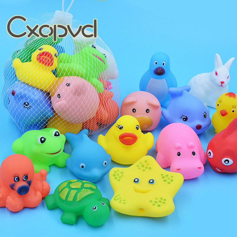 Set di giocattoli da bagno per animali da 10 pezzi per bambini piccoli, personaggi colorati assortiti lavare giocare regalo divertente