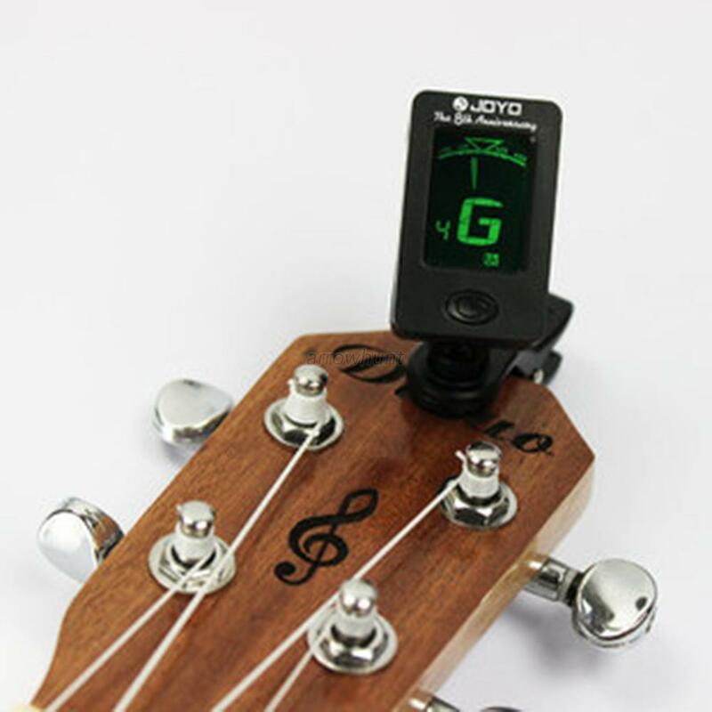 Clip-On cromática Digital Bass Guitar Violino Ukulele Tuner Para Acústico Elétrico Guitarra partes de guitarra acessórios