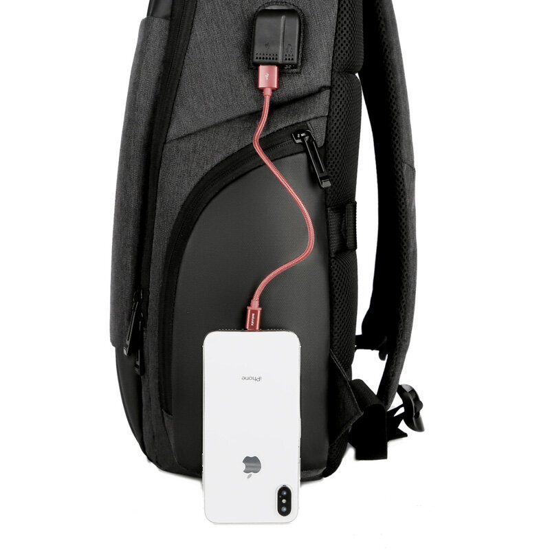 Yiqui-男性用盗難防止ラップトップバックパック,防水バックパック,USB充電付き,ビジネス用,新しいデザイン