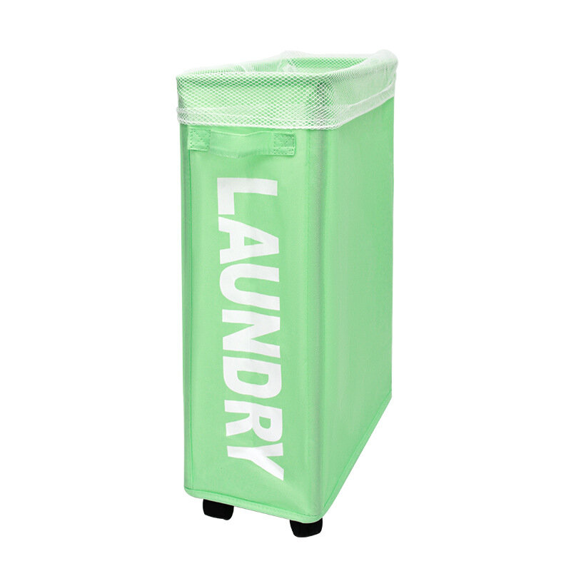 سلة الغسيل الملونة التخزين مع عجلات سلة الغسيل القابلة للطي شبكة بطانة مقاوم للماء دائم حقيبة الغسيل المنظم