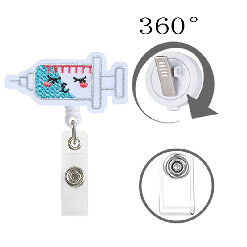 5 Color High Quality Fashion Cute Heart Retractable Nurse Badge Reel Clip Badge Holder Students Doctor ID Card Holder Wholesale