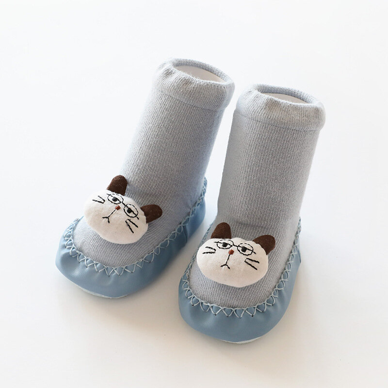 Nette Baby Socken mit Gummi Sohlen Säuglings Socke Neugeborenen Herbst Winter Kinder Boden Socken Schuhe Anti Slip Weiche Sohle Socke