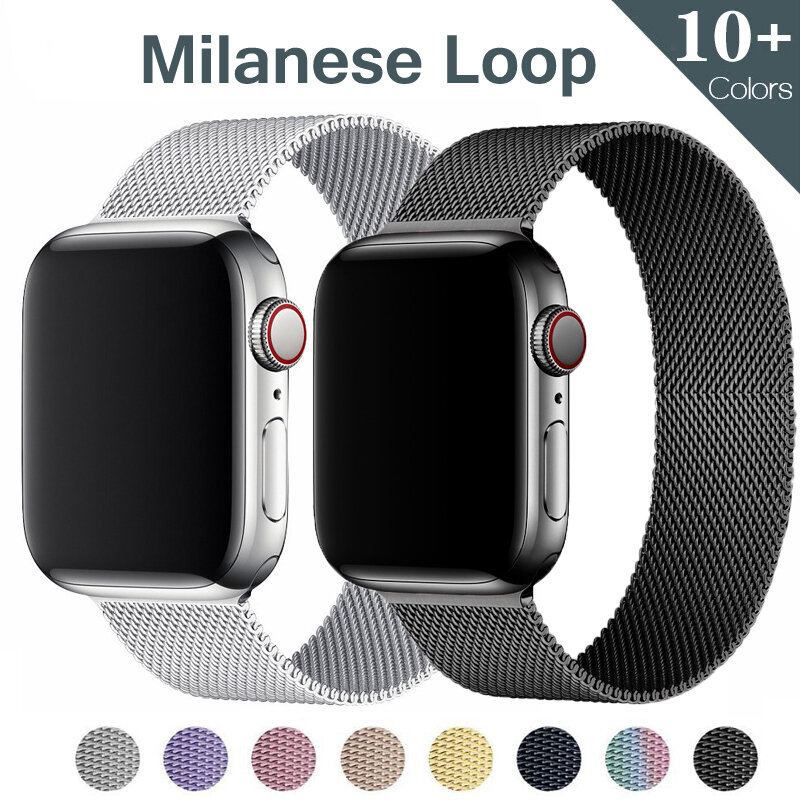 Pulsera Milanese loop para reloj Apple watch banda 44mm 40mm 42mm 38mm de Metal de acero inoxidable Cinturón correa pulsera watch serie 5 4 3 SE 6 correa