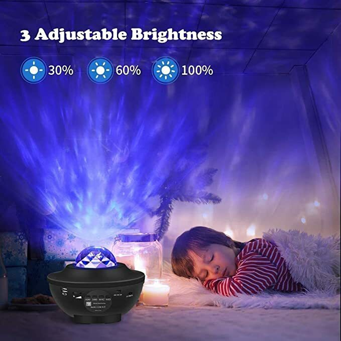 LED 스카이 갤럭시 스타 프로젝터 원격 블루투스 뮤직 박스 플레이어 컬러 휴일 조명 램프 USB rechargable 별이 빛나는 밤 램프