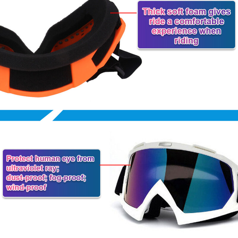 Eliteson-Gafas protectoras para motocicleta, lentes para ATV, UTV, máscaras para casco, esquí, conducción, deportes, bicicleta de carretera
