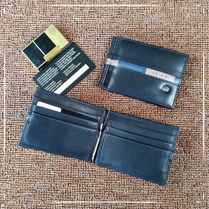 MB brieftasche, visitenkarte halter, kreditkarte halter, erste schicht rindsleder, sechs-stern. Begrenzte zeit bieten, freies geschenk box