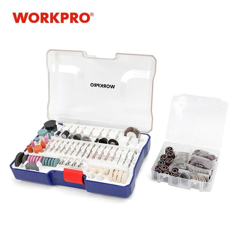 WORKPRO – kit d'outils rotatifs, 295 pièces, jeu d'accessoires, mèches de ponçage abrasives et oscillantes, roues en diamant