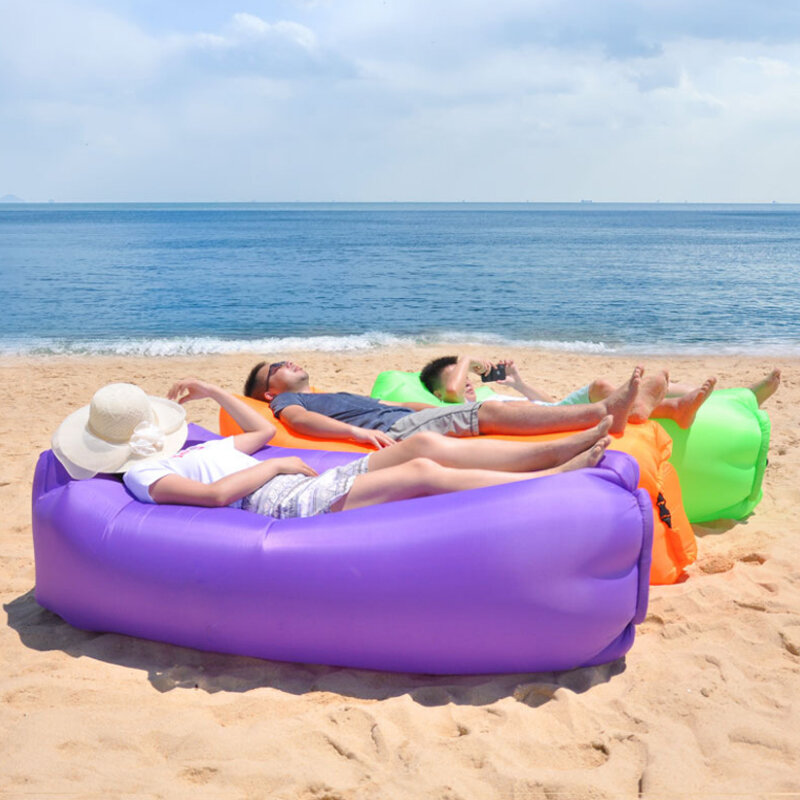Sofá cama inflable de buena calidad para exteriores, saco de aire inflable de tendencia, saco perezoso, sofá de playa de 190x70cm