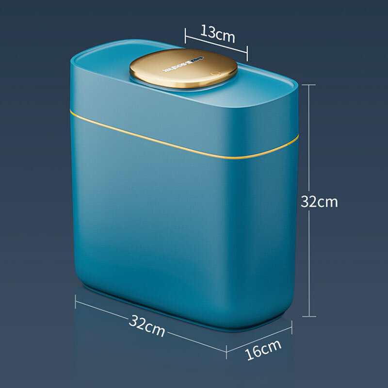 Joybos Luxe Prullenbak 13L Badkamer Woonkamer Waterdichte Prullenbak Creative Gold-Galvaniseren Recycle Vuilnis Opslag
