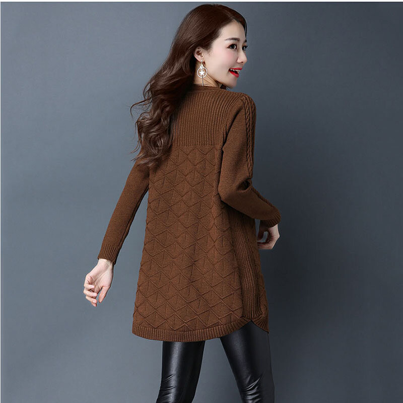 2019 New Korean Women's Autumn Long Long-sleeved Sweater Tops Female winter Loose Bottoming Shirt O-neck Pullover Sweaters Lady