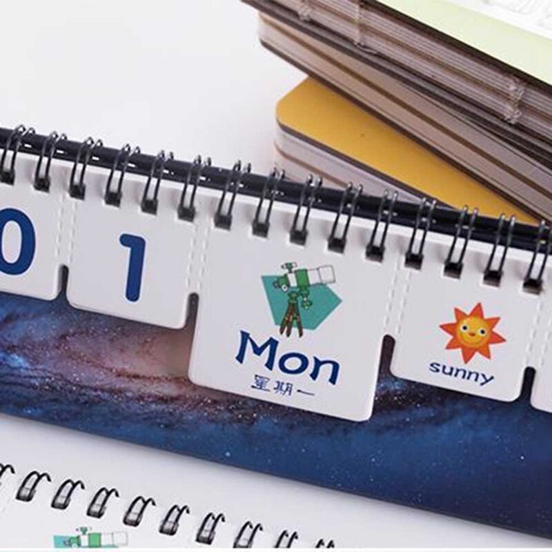 2021 rok kalendarz biurkowy zdzieralny kalendarz codzienny Kawaii Animal Starry Sky Planner School Office Supply