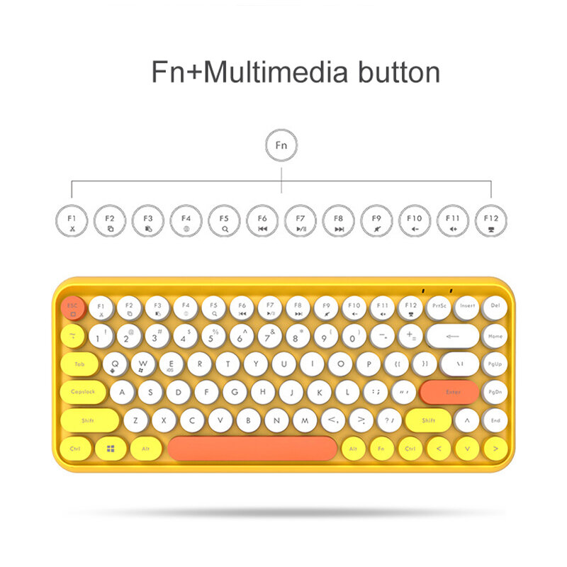 Teclado inalámbrico Bluetooth Mini redondo Botón de teclado de juego para Macbook PC Gamer portátil iPad tableta computadora Android teclado