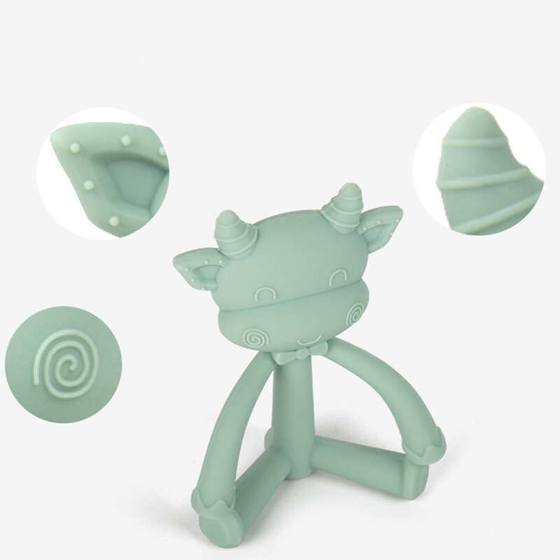 Siliconen Leuke 3D Koe Schapen Bijtringen Diy Baby Ring Bijtring Bpa Gratis Baby Leuke Cartoon Chew Charms Food Grade Kids kinderziektes Speelgoed