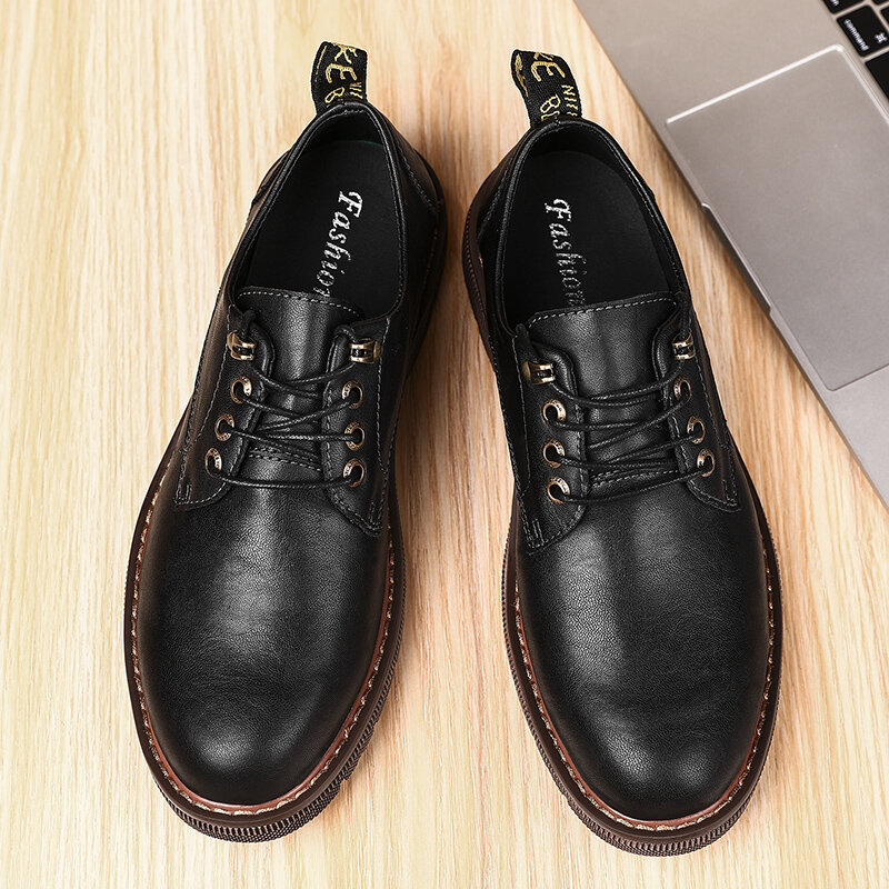 Zapatillas deportivas Informales Para Hombre, Zapatos masculinos de cuero, Informales, color negro