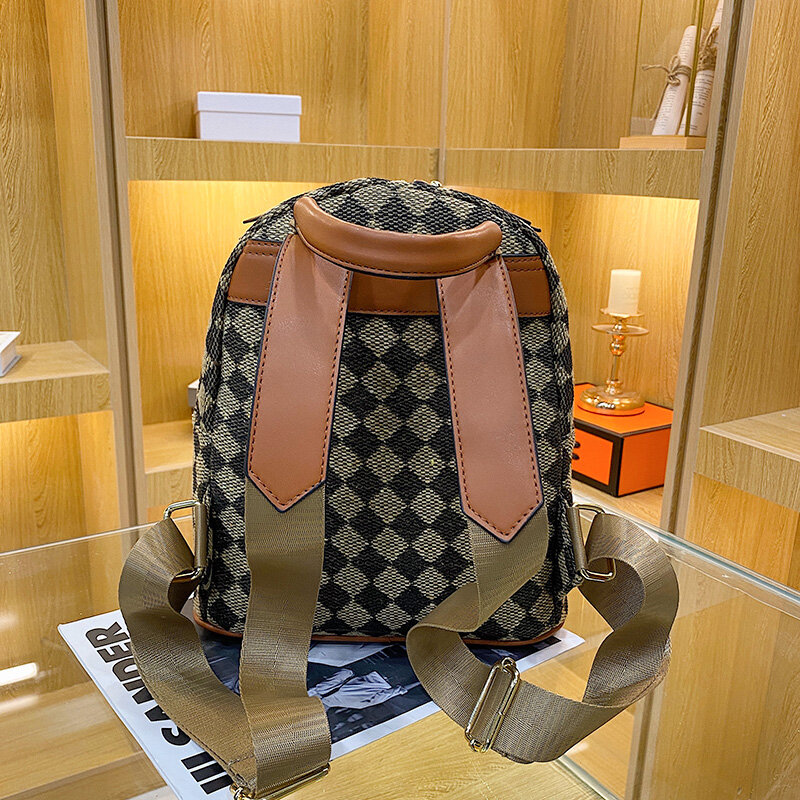 YILIAN 여자의 부드러운 가죽 배낭 레트로 인쇄 된 여자의 2022 어깨 가방 레저 여행 배낭 대용량 schoolbag