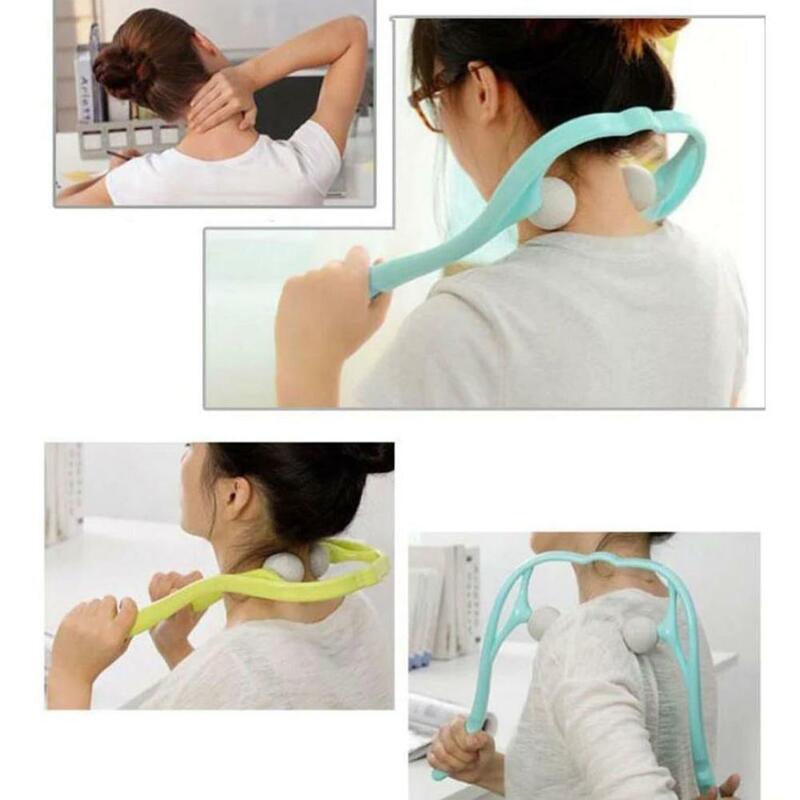 Ponto de pressão de plástico terapia pescoço massageador massagem aliviar mão rolo pescoço massageador para pescoço ombro gatilho ponto