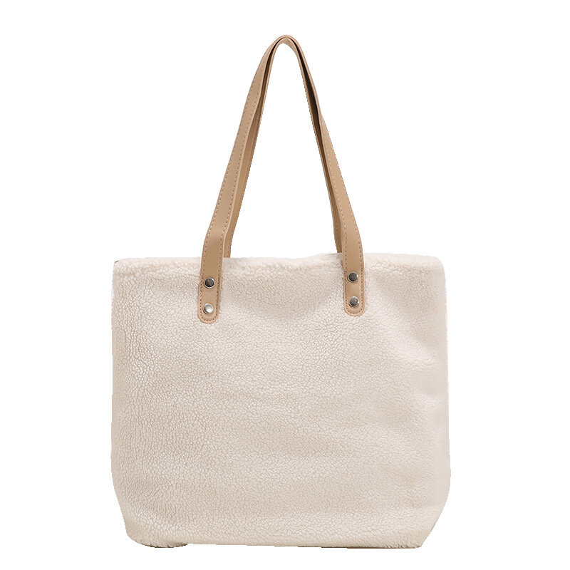 Brand Luxury Women Tote Bag Large-capacity Travel Shoulder Bags 2021 Winter Plush  Handbag Designer Women Armpit Shopping Bag