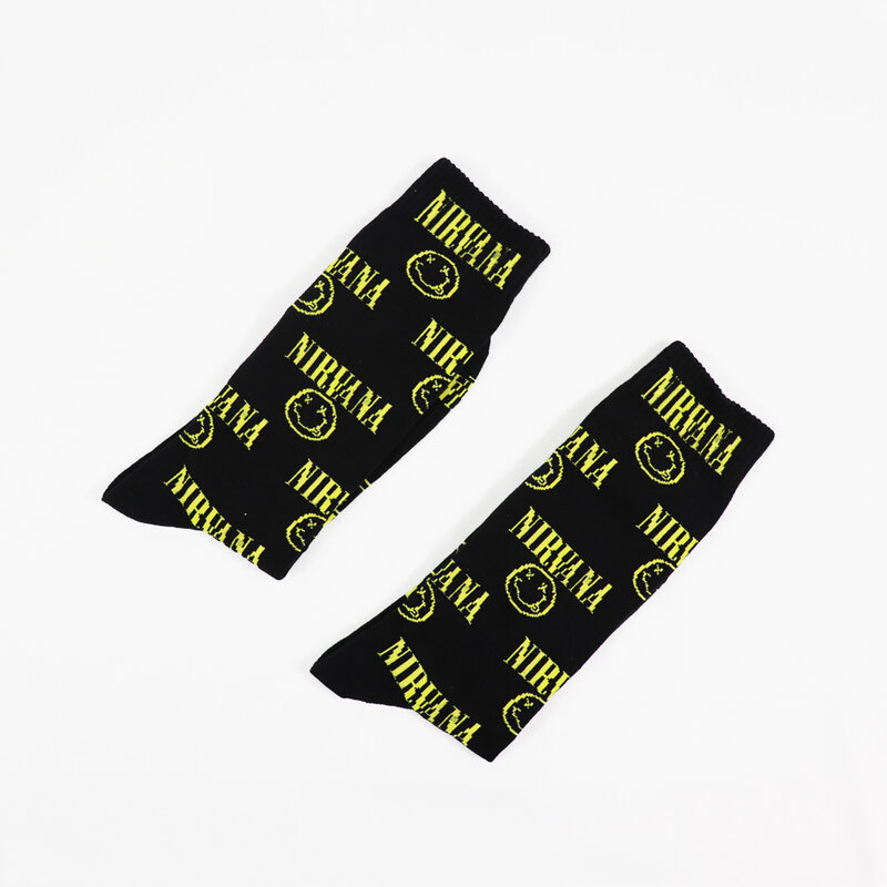 Hip Hop Rock Zeichen Smiley Socken Streetwear Zubehör Unisex Crew Kateboard Geschenk Socken
