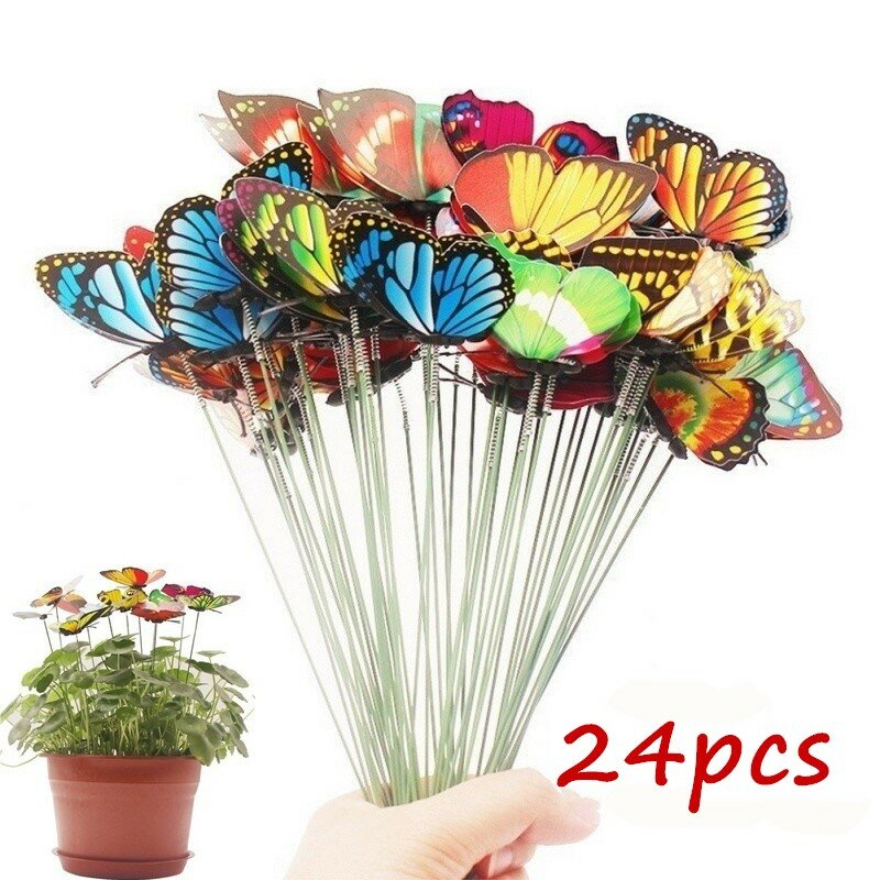 Piquets en forme de papillon, pot de fleurs coloré, décoration pour extérieur, jardin, décoratifs