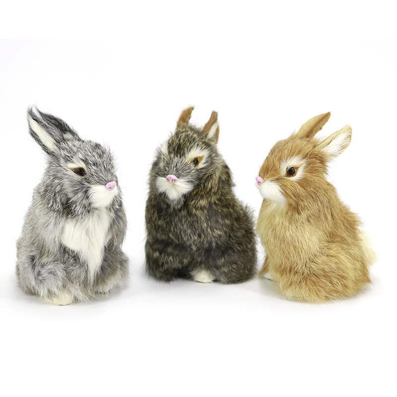 Симпатичные Мини Кролики/цыплята, плюшевые игрушки, меховые реалистичные животные, Пасхальный кролик, имитация кролика, игрушка, модель, по...