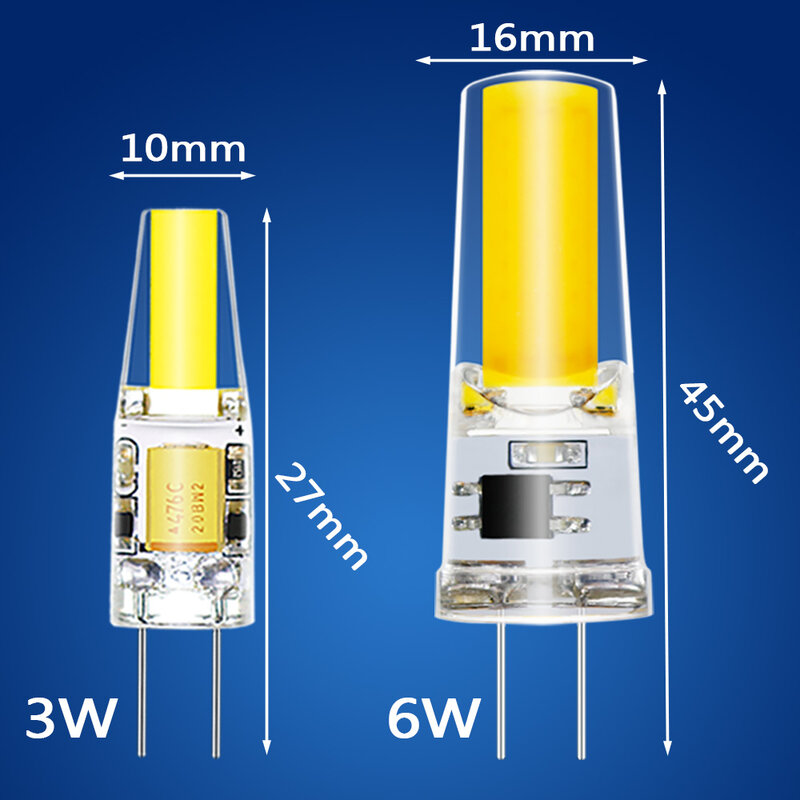 Светодиодная лампа G4 Ac/dc12v Ac110/2200v 3w 6w, лампа для люстры, супер яркая лампа Cob, освещение на 360 градусов, заменяет галогенную лампу 20w