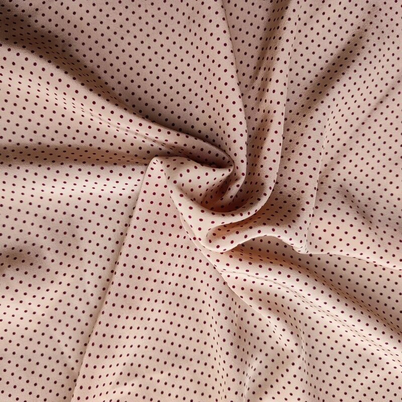 100% de seda pura charmeuse, crepé, seda mulberry, para camisa de vestir, tela pequeña de crepé de lunares