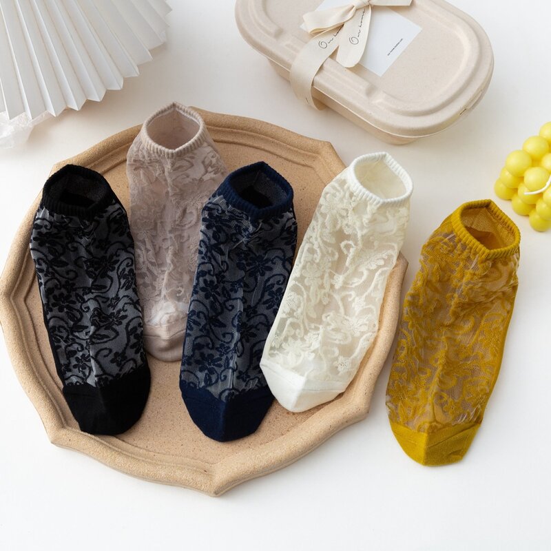 Meias de seda de cristal fino meias de verão meias de algodão meias de algodão meias de algodão