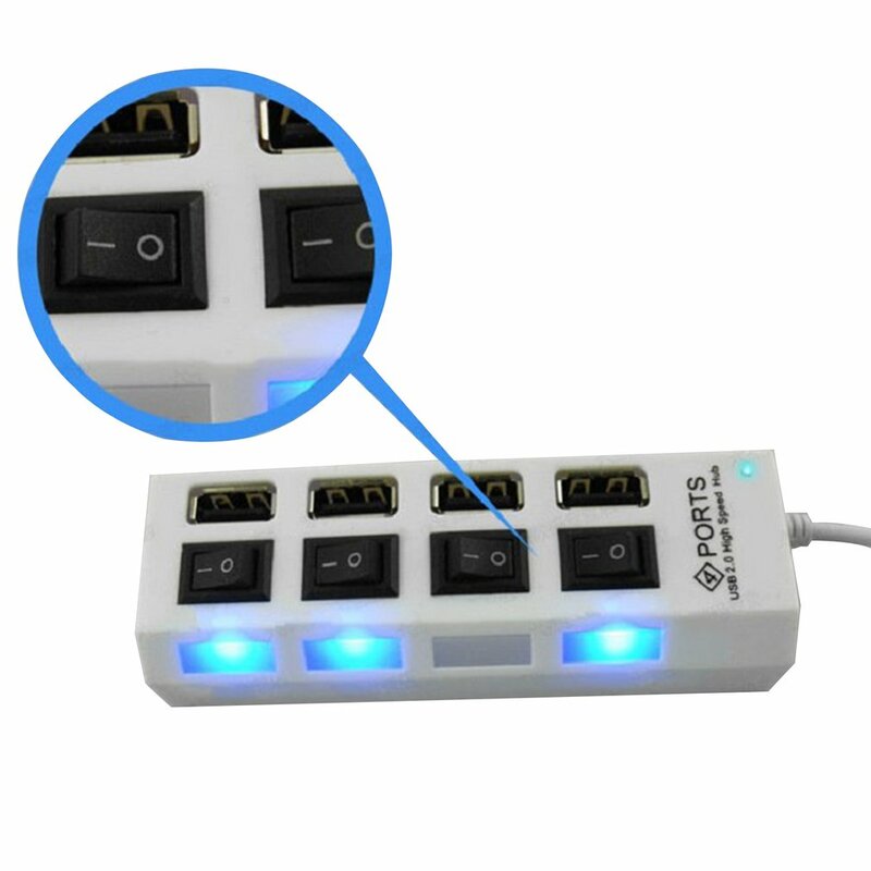 Adaptateur d'alimentation Hub USB 3.0 à 4 Ports, multi-expansion, avec interrupteur marche/arrêt indépendant, adaptateur de répartiteur pour ordinateur portable