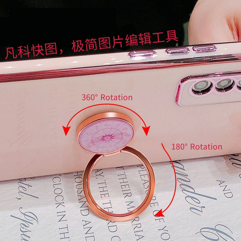 Universal Zodiac Fashion Phone Finger Ring Holder Cute Mobile Grip Girl Constellation Stand Luxury Holder Telephone Accessories