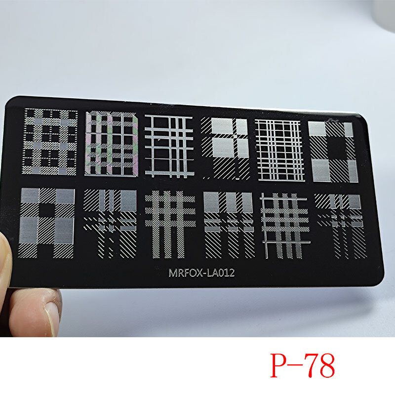 1PC ขนาด6*12ซม.ยี่ห้อโลโก้แผ่นเล็บการ์ตูนเล็บแม่แบบ Negative Space ปริศนาแสตมป์เล็บปั๊มแผ่น