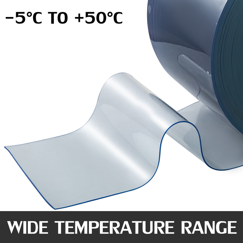 VEVOR-PVC 플라스틱 투명 도어 커튼 대량 롤, 뛰어난 분리 효과, 다양한 외부 문용 투명 스트립 커튼