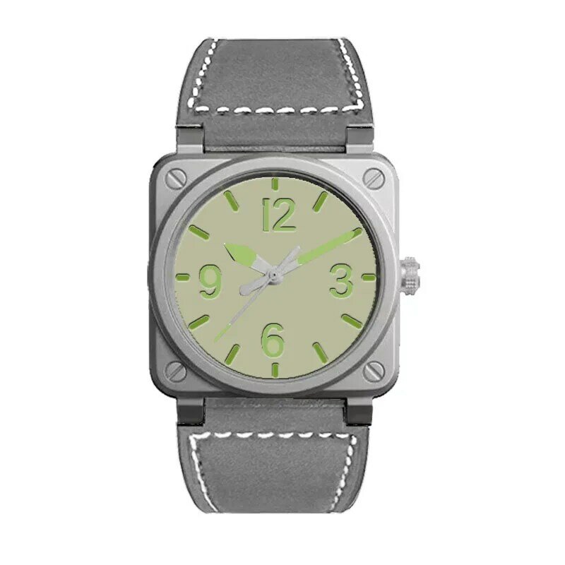 Relógio de pulso quadrado masculino reloj hombre relógio de pulso masculino relógio de quartzo de couro da marca br