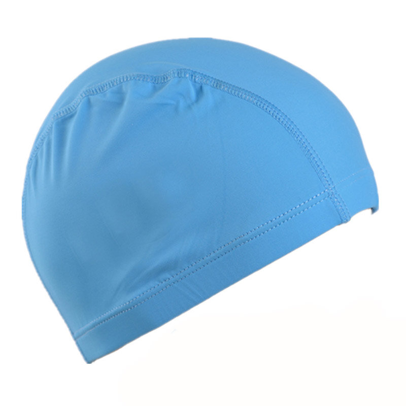 Berretto elastico impermeabile in tessuto PU proteggi orecchie capelli lunghi sport nuoto cappello da piscina formato libero per uomo donna adulti