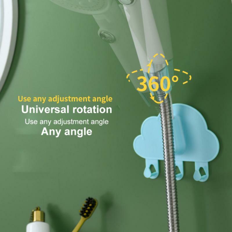 Support de pomme de douche amovible à 360 °, en ABS, montage mural, étagère de rangement, accessoires de salle de bain