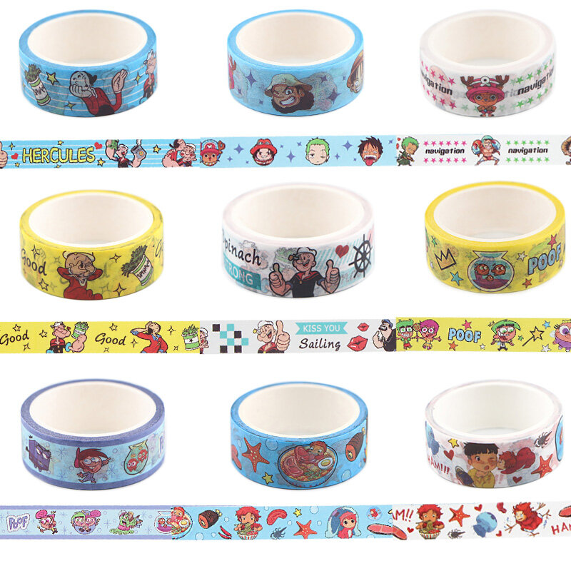 BH1064 Blinghero 15mmX5m Cartoon Washi Tape Paper DIY Planner Adhesive Tape Anime Stickers Decorative Stationery Tape