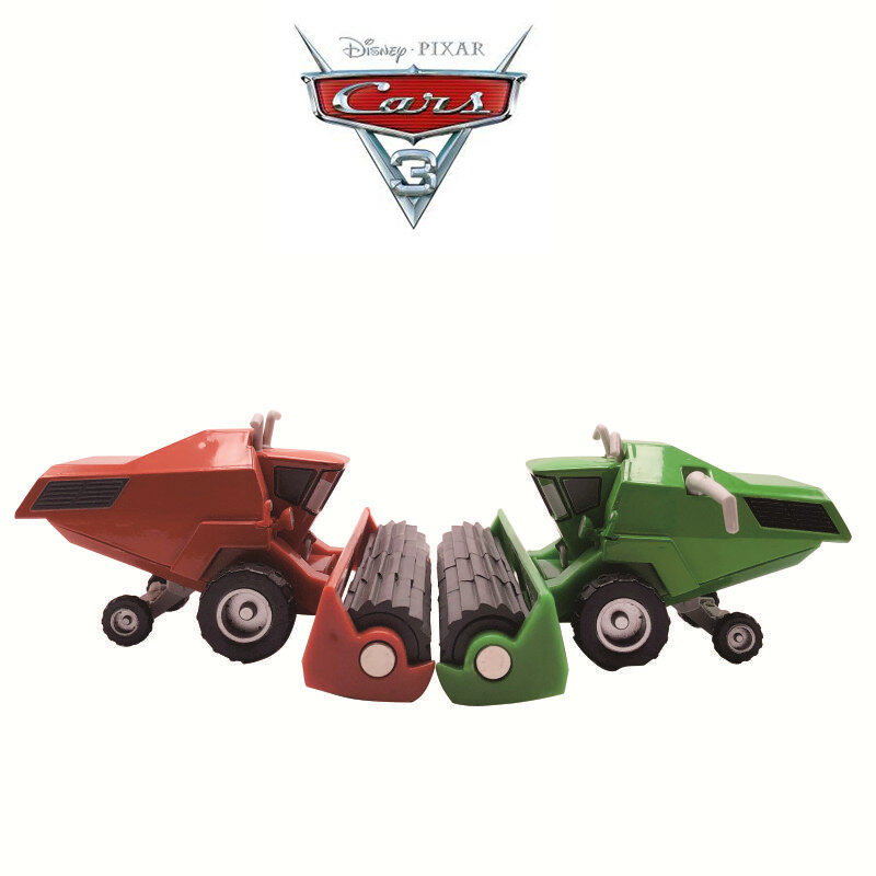 Disney Pixar-Coche de juguete de Metal fundido a presión para niños, juguete de Tractor Frank, cosechadora, Bulldozer, modelo 2 y 3