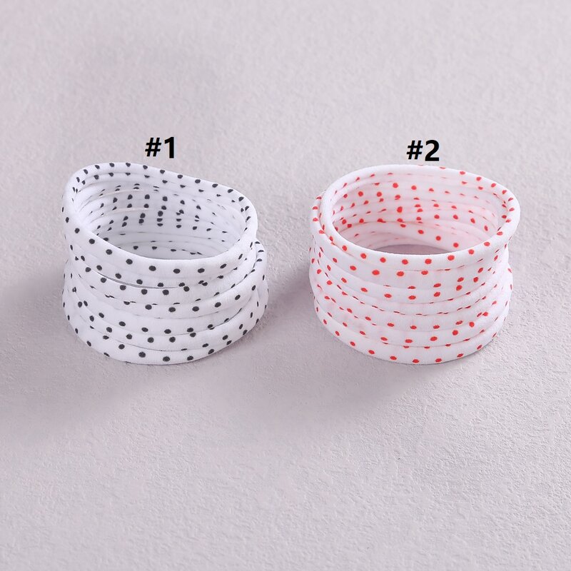 10pcs/lot Dot Knot Baby Headband Elastic Girl Hair Band for Baby White Nylon Bands Ponytail Hair Accessories for Girls Headwear