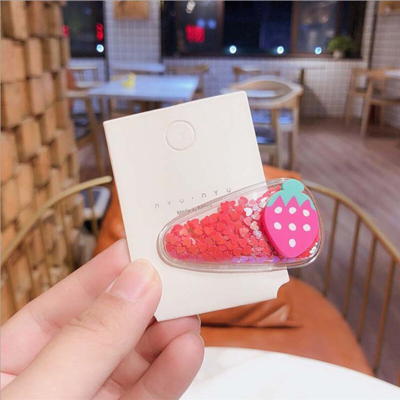 Fruit Hair Clips For Girls Kids New Transparent Hairpin Fashion Sweet Children Simple PVC BB Clips Ins Headband Hair Accessories