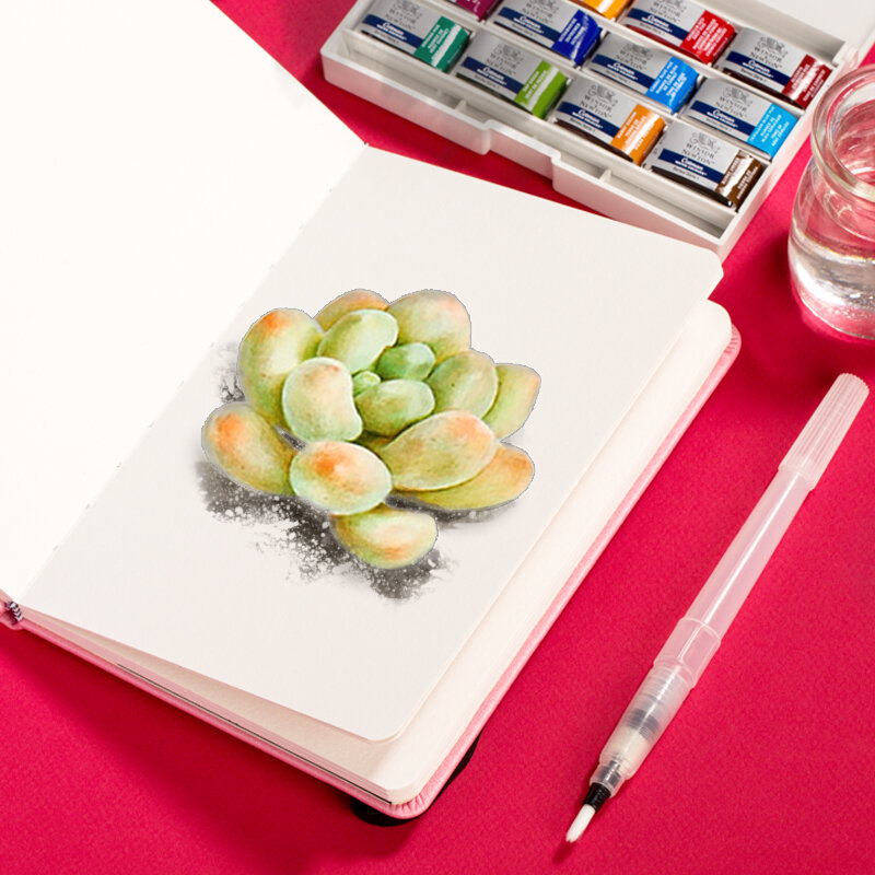 Gel de algodão profissional aguarela livro 24 folhas 300gms mão plana pintado água cor sketchbook para artista estudante arte fontes