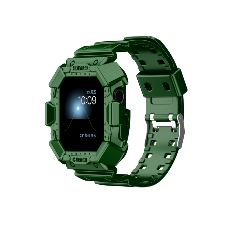 Capa esportiva e pulseira para apple watch, capa de silicone transparente para relógio iwatch séries 6/5/4/3/2/1/se com 38mm 40mm 42mm 44mm