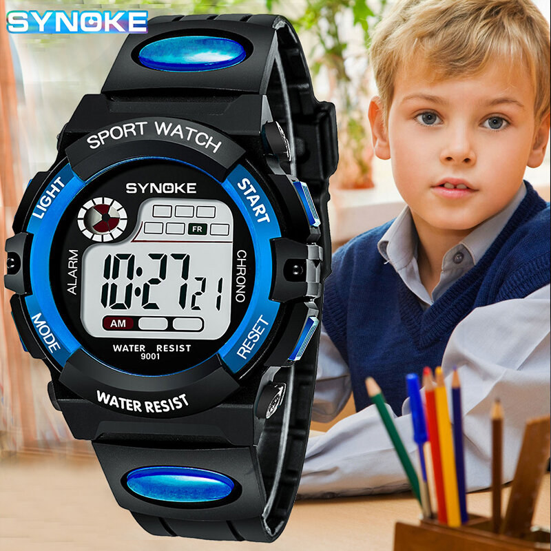 Детские часы, водонепроницаемые цифровые спортивные часы, детские электронные часы, детские часы в стиле милитари, наручные часы для мальчиков и девочек, подарок