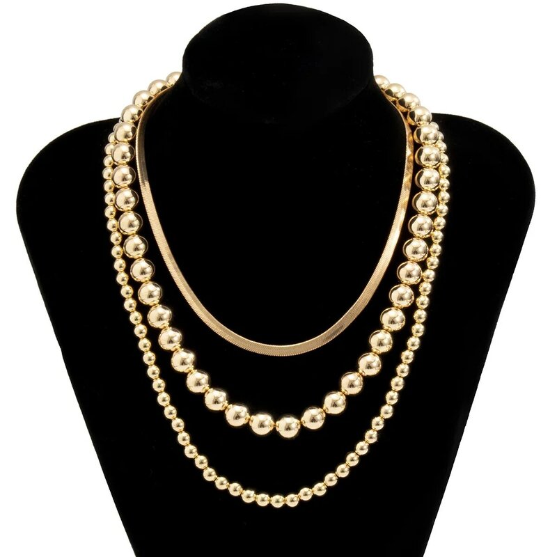 Hip Hop – ensemble de colliers en perles serpent, bijoux Vintage multicouches en métal or, chaîne à maillons pour femmes et hommes, saint valentin Cadena Joyas